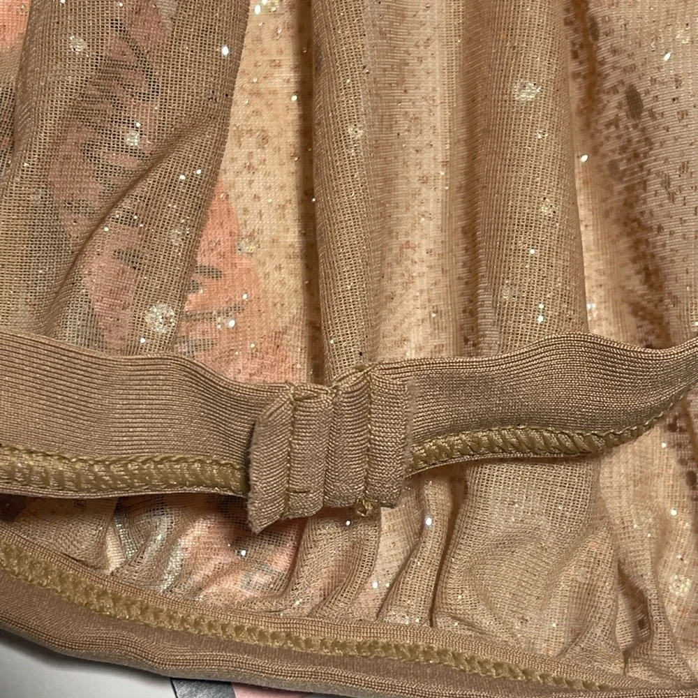 Body Wrappers 12-14 Nude gold Shimmer Halter Crop Top Dancewear Jazz Tap Lyrical